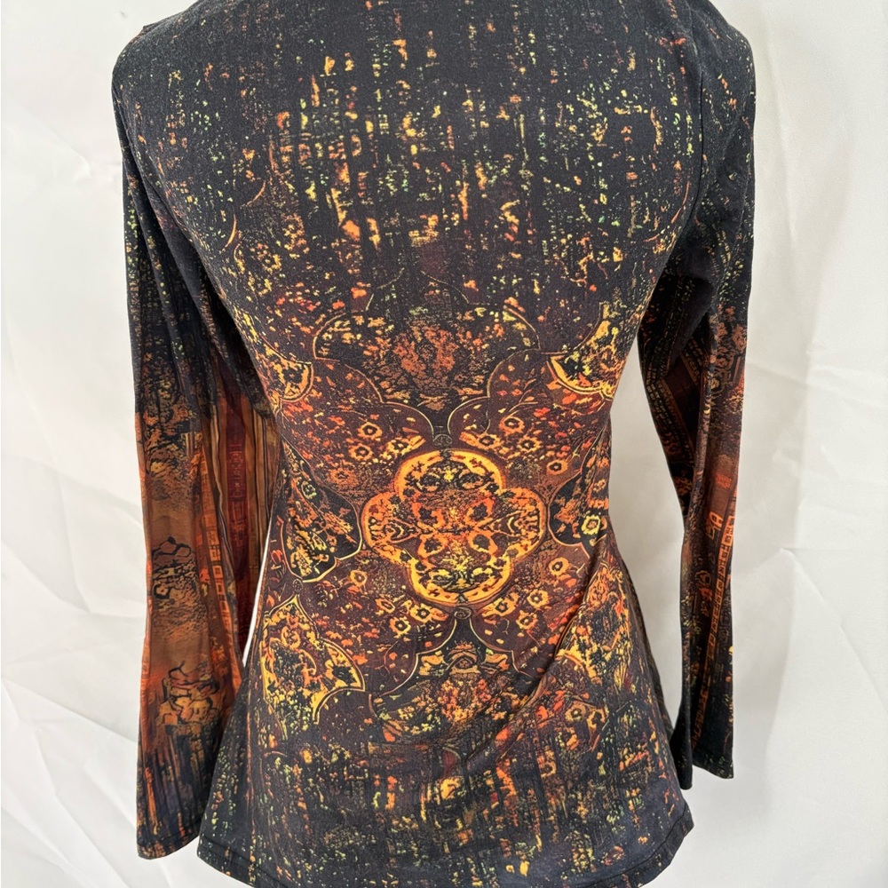 Bohemian Long Sleeve Top with Knot Detail - Picture 3 of 4